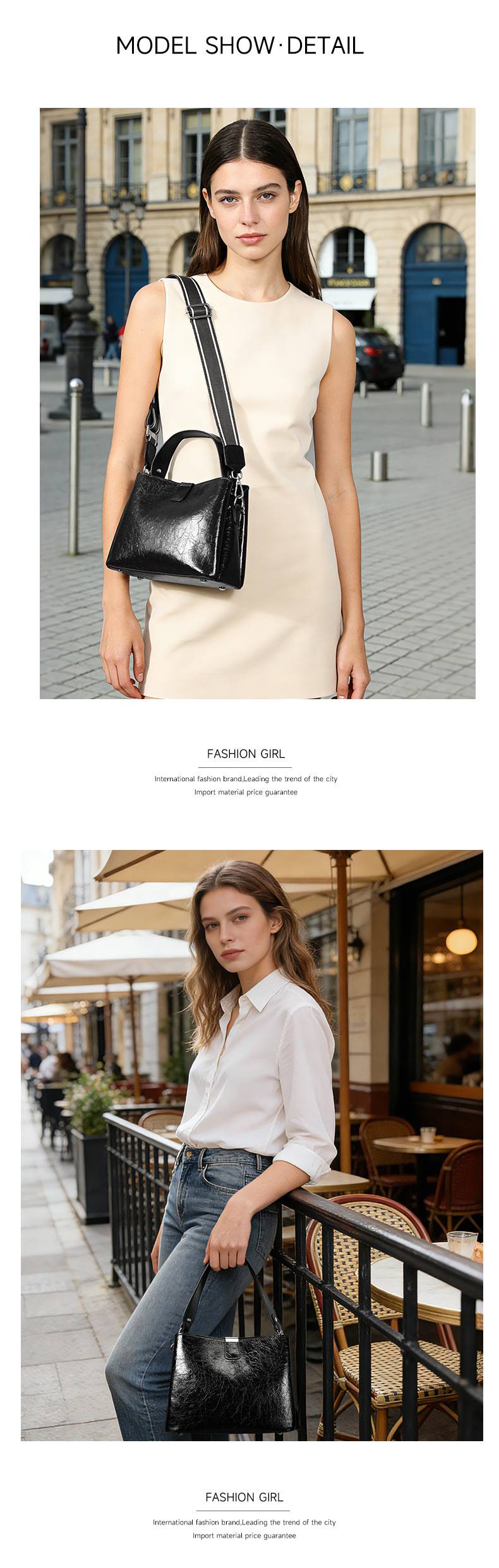 新款氣質時尚女士真皮手提包 頭層牛皮百搭水桶包手袋 上班通勤斜挎包 高級感女包斜背包推薦 真皮包包