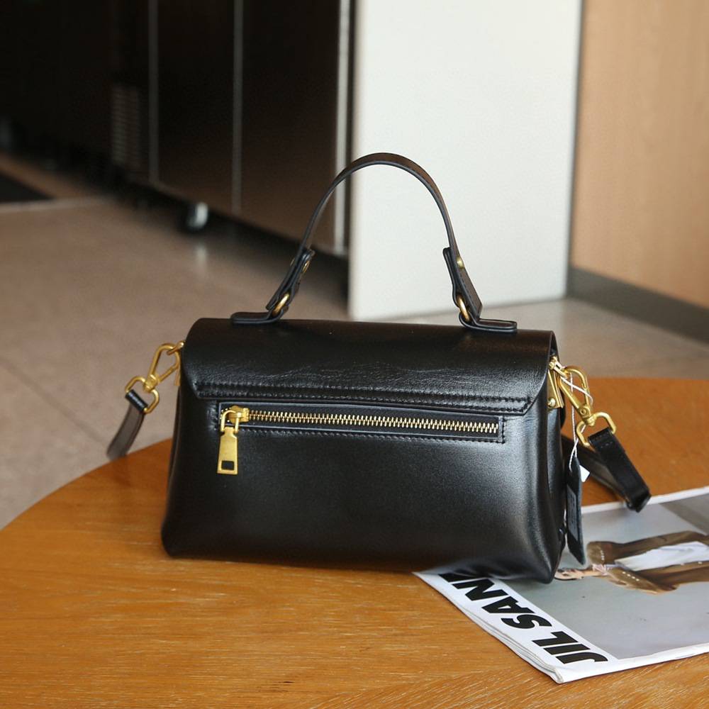 新款小眾復古高級感小方包 植鞣牛皮手提包女包 真皮手袋斜挎包單肩包斜背包推薦 真皮包包