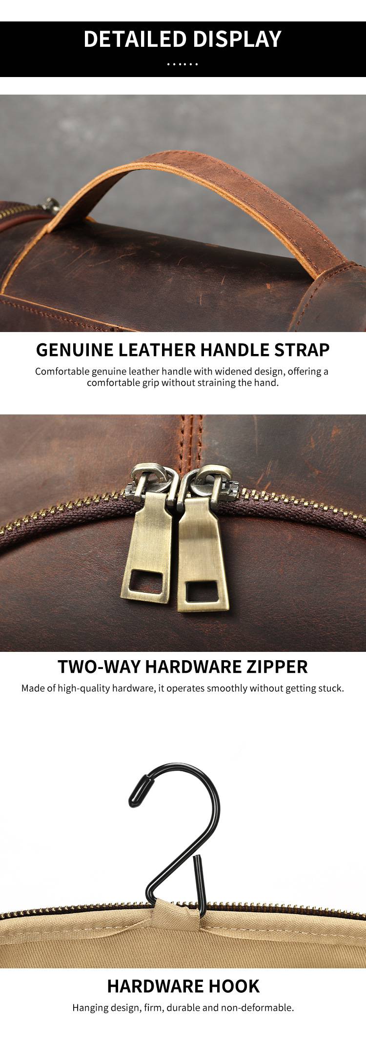 頭層牛皮復古洗漱包 男女通用真皮化妝包 瘋馬皮化妝品收納袋手包 旅行洗漱手提袋推薦 真皮包包