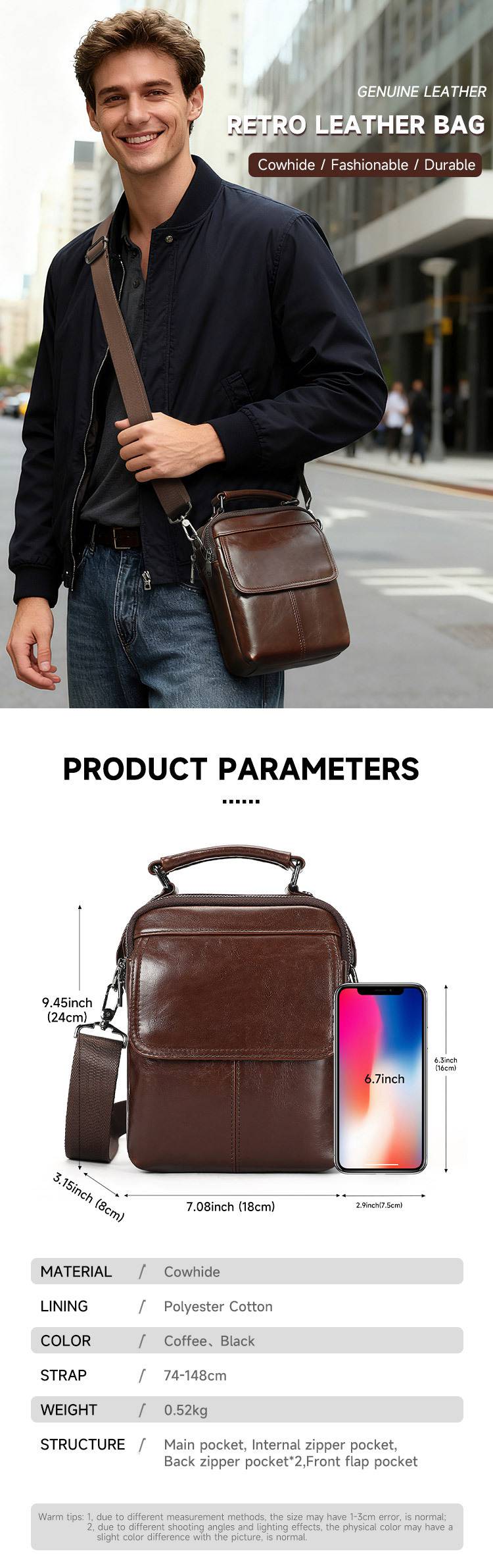 新款真皮男士單肩包斜背包 商務時尚頭層牛皮斜挎包ipad包包 簡約真皮手提包側背包推薦 真皮包包