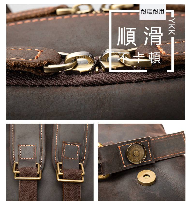 新款瘋馬皮歐美熱銷後背包 復古男雙肩背包 大容量電腦雙肩包 戶外旅行包出行男士包包推薦 真皮包包