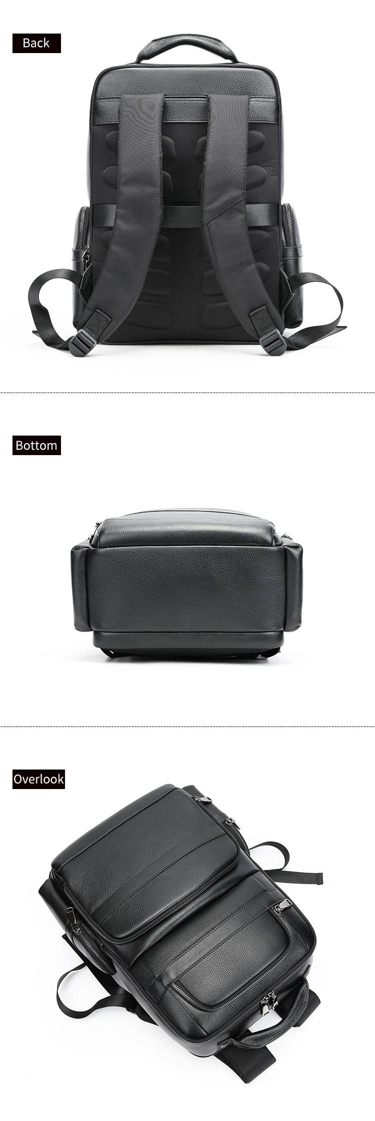 新款立體有型真皮後背包 大容量休閒旅行背包 高級感頭層牛皮男士雙肩包 商務電腦背包推薦 真皮包包