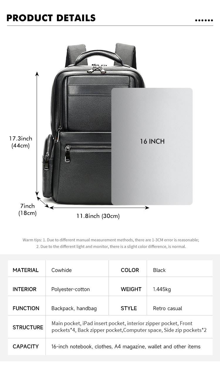 新款韓版3D透氣立體後背包 男士休閒旅行包 高級感真皮雙肩包 商務16吋電腦包頭層牛皮男背包推薦 真皮包包
