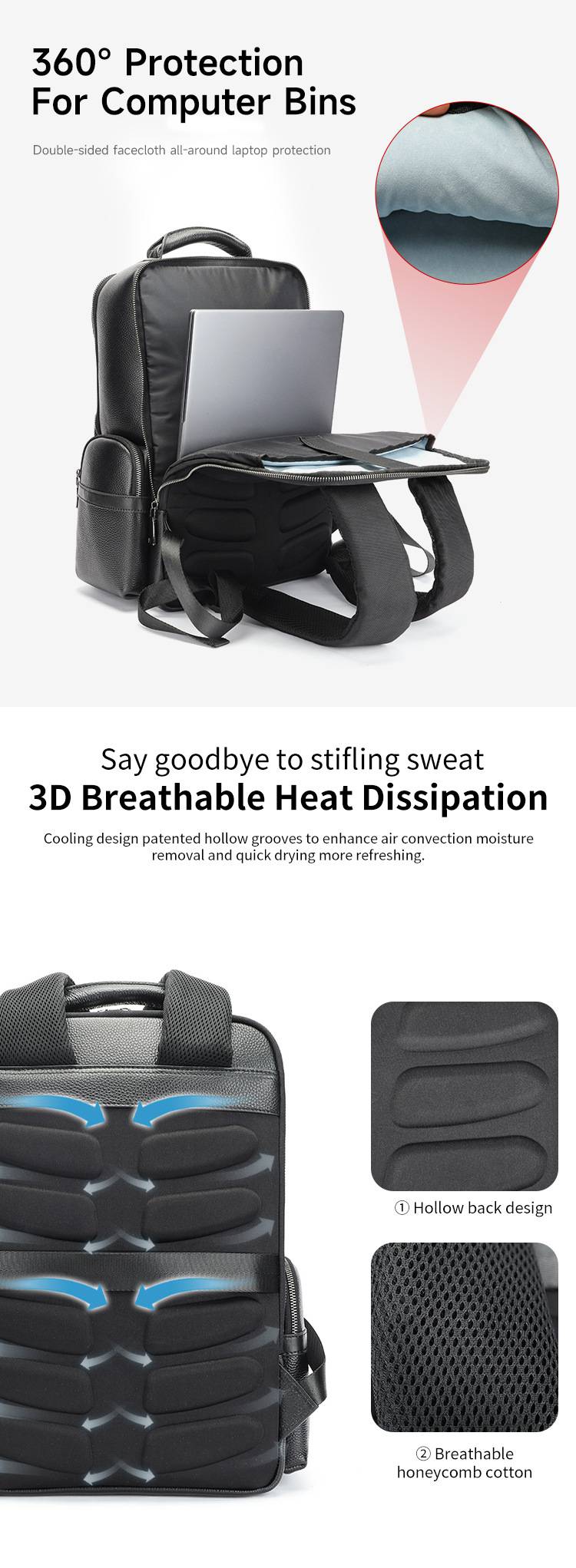 新款韓版3D透氣立體後背包 男士休閒旅行包 高級感真皮雙肩包 商務16吋電腦包頭層牛皮男背包推薦 真皮包包