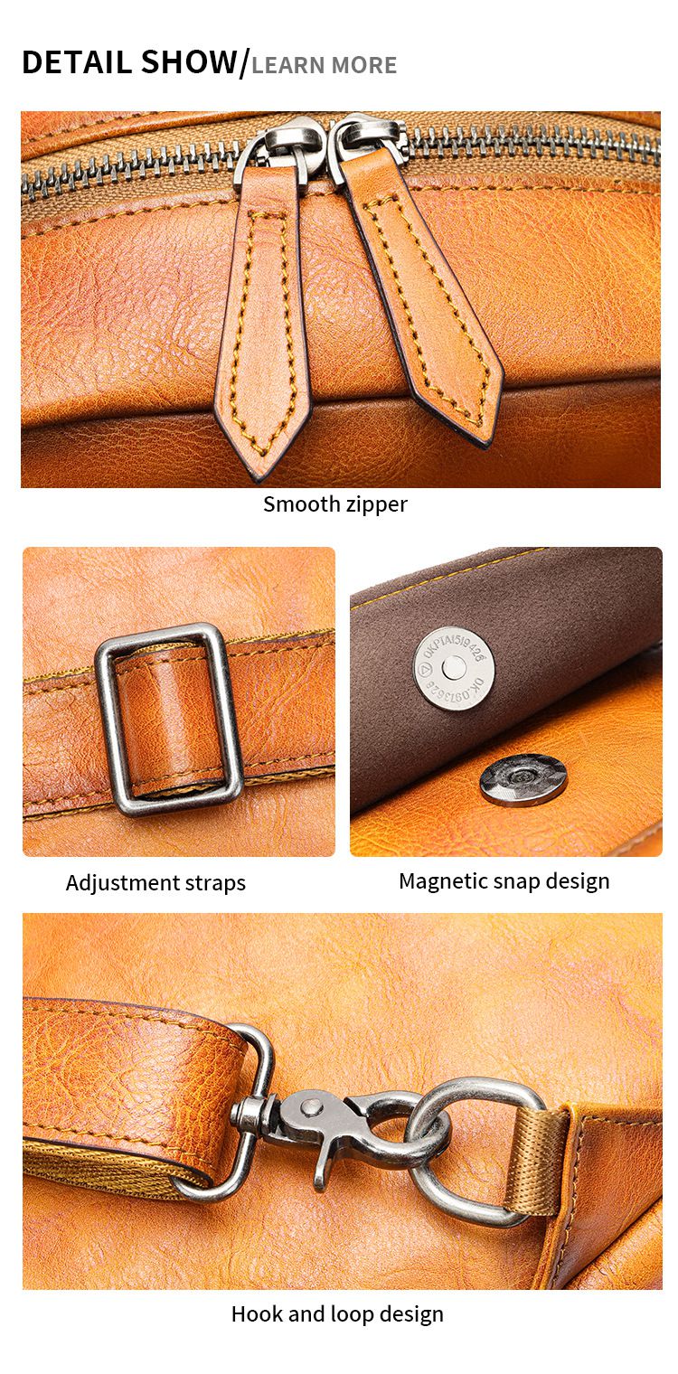 男女兩用胸包後背包 頭層牛皮復古擦色胸前包 大容量雙肩背包 時尚休閒青年包包推薦 真皮包包