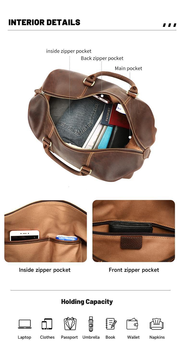 新款兩款材質:真皮復古瘋馬皮行李袋 男士單肩手提包旅行包 真皮斜背包差旅手袋推薦 真皮包包