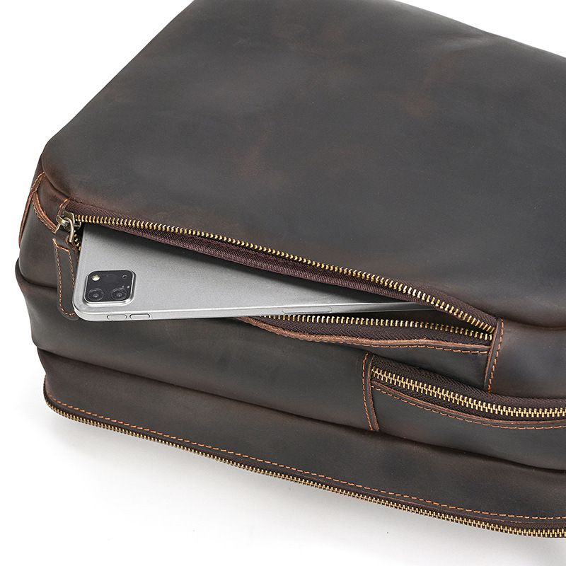 復古歐美後背包 男士真皮雙肩包 瘋馬皮旅行背包 大容量行李包電腦包 頭層牛皮學生書包推薦 真皮包包