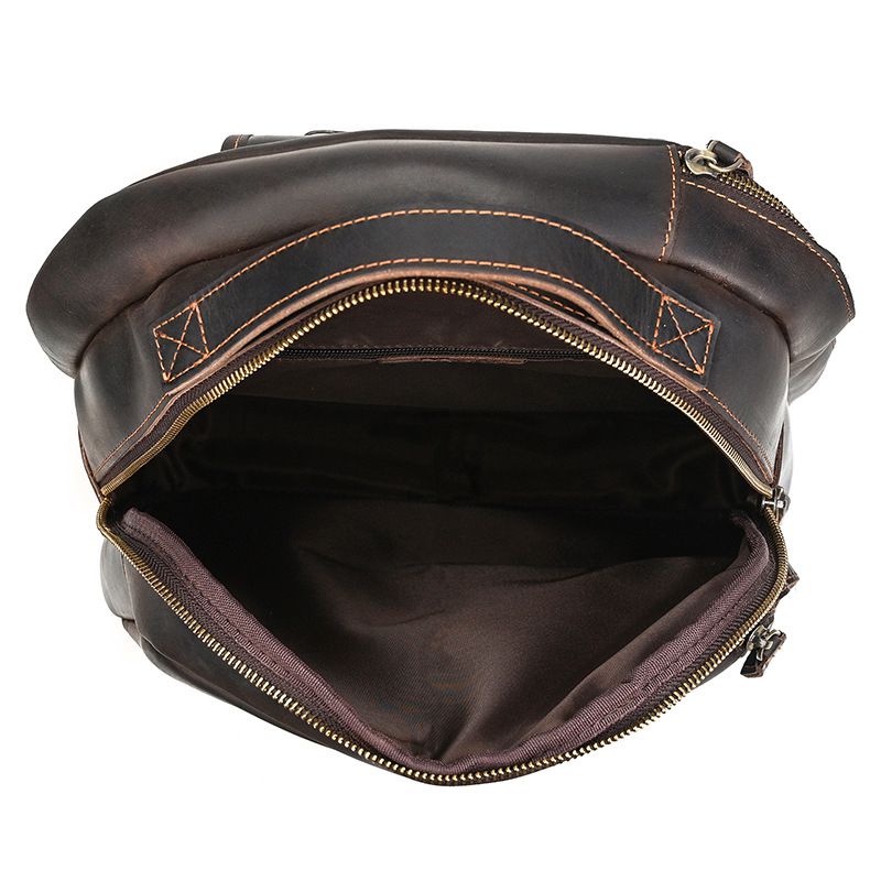 復古歐美後背包 男士真皮雙肩包 瘋馬皮旅行背包 大容量行李包電腦包 頭層牛皮學生書包推薦 真皮包包