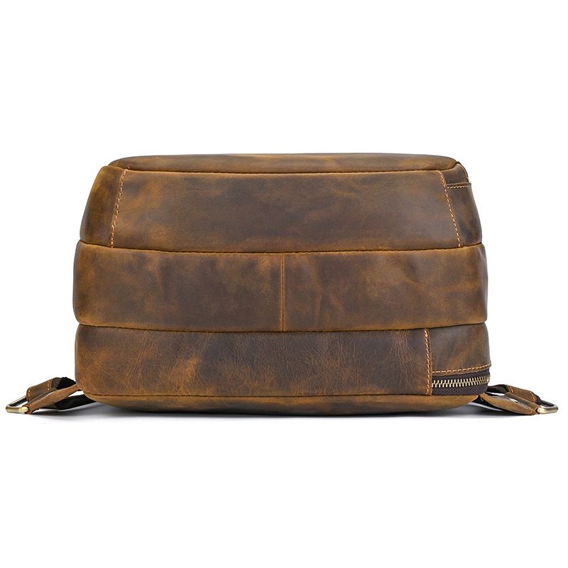 復古歐美後背包 男士真皮雙肩包 瘋馬皮旅行背包 大容量行李包電腦包 頭層牛皮學生書包推薦 真皮包包