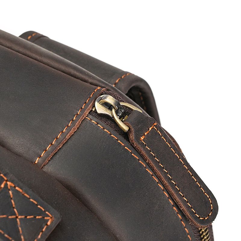 復古歐美後背包 男士真皮雙肩包 瘋馬皮旅行背包 大容量行李包電腦包 頭層牛皮學生書包推薦 真皮包包