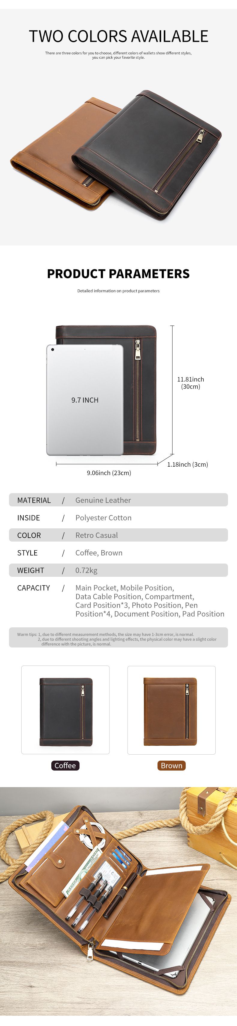 瘋馬皮男士新款商務通勤ipad收納平板包 真皮復古休閒手拿包手包 多功能多卡位包包推薦 真皮包包