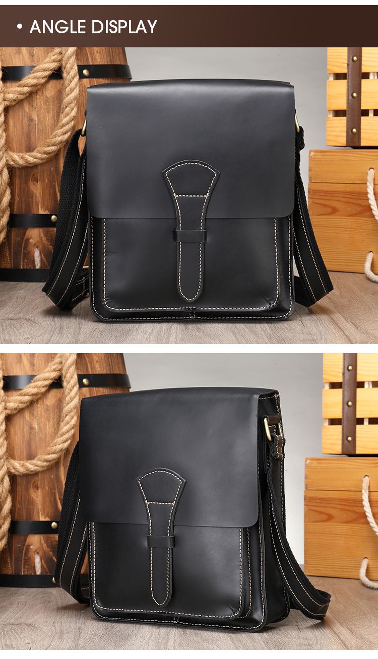 新款瘋馬皮男包斜背包 頭層牛皮男士真皮單肩包 男款復古ipad包包斜挎包 大容量單肩挎包推薦 真皮包包