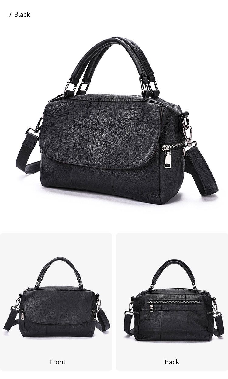 新款女式真皮單肩包 大容量休閒手提包 頭層牛皮高檔簡約斜挎包 百搭復古斜背包推薦 真皮包包