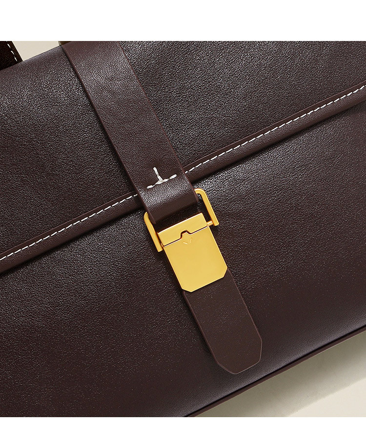 新款頭層牛皮郵差包 植鞣皮斜背包 熱銷真皮女士包包 小眾單肩斜挎包 大容量通勤手提包推薦 真皮包包