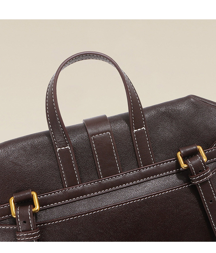 新款頭層牛皮郵差包 植鞣皮斜背包 熱銷真皮女士包包 小眾單肩斜挎包 大容量通勤手提包推薦 真皮包包