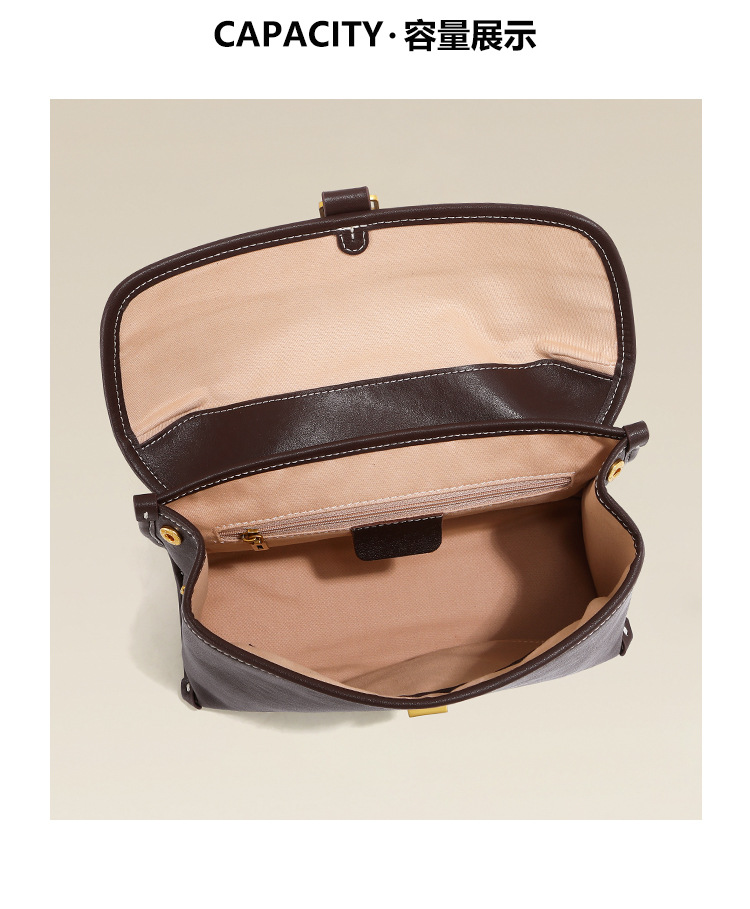 新款頭層牛皮郵差包 植鞣皮斜背包 熱銷真皮女士包包 小眾單肩斜挎包 大容量通勤手提包推薦 真皮包包