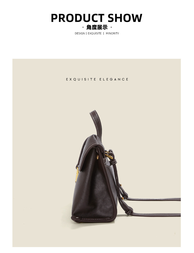 新款頭層牛皮郵差包 植鞣皮斜背包 熱銷真皮女士包包 小眾單肩斜挎包 大容量通勤手提包推薦 真皮包包