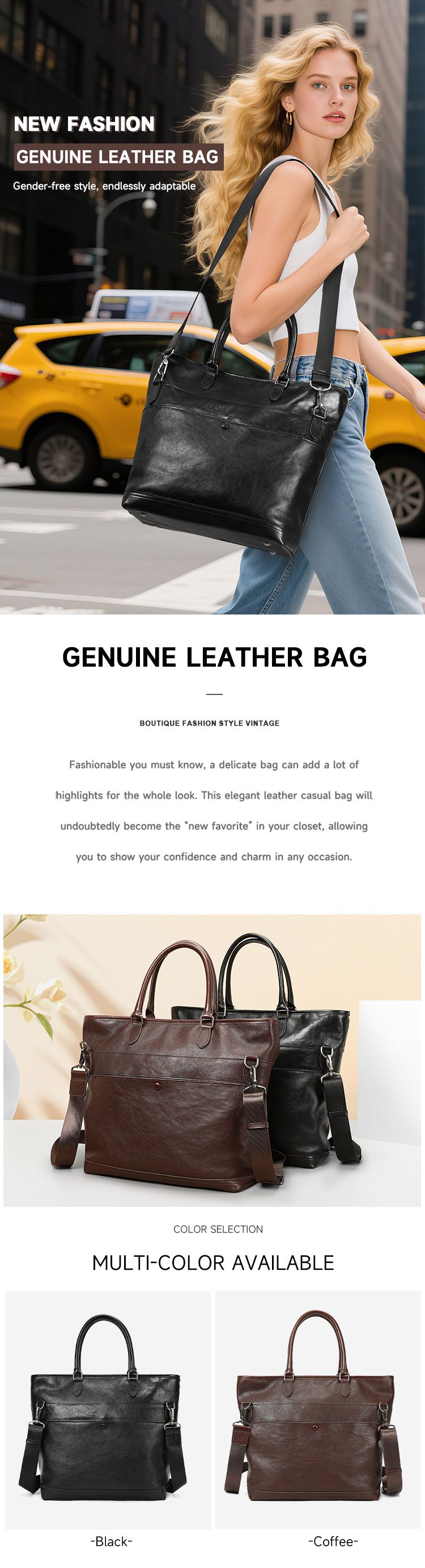 新款頭層牛皮大容量托特包 上班休閒便攜手提包 高級感時尚單肩女包購物手袋斜背包水桶包推薦 真皮包包