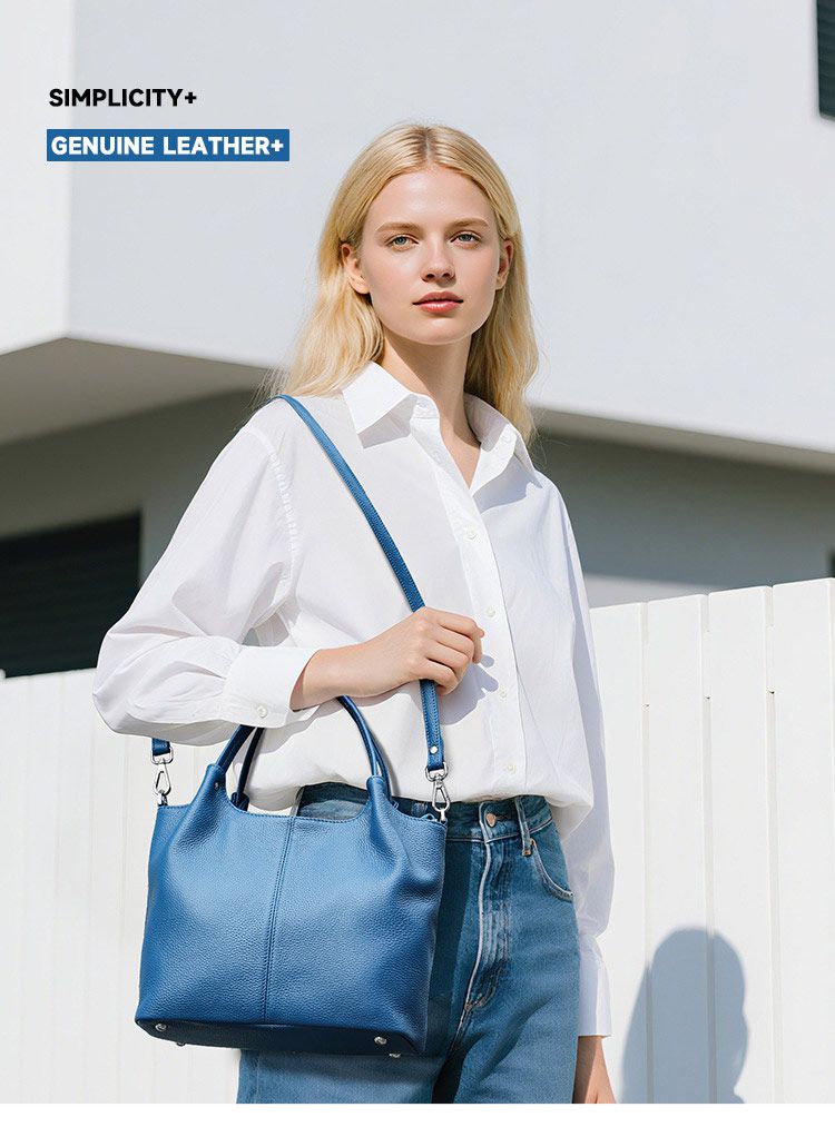 新款女士真皮托特包 大容量時尚通勤手提包 高檔休閒單肩包購物手袋 女生斜背包推薦  真皮包包