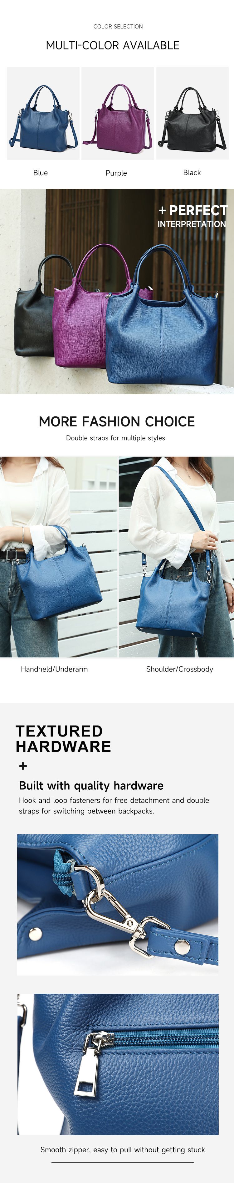 新款女士真皮托特包 大容量時尚通勤手提包 高檔休閒單肩包購物手袋 女生斜背包推薦 真皮包包