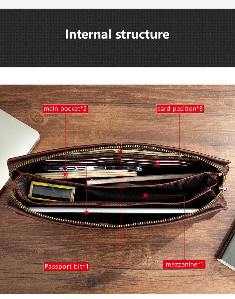 新款密碼鎖扣手拿包 真皮復古男款大容量手機皮夾包 頭層牛皮高端老闆包男士錢夾手包推薦 真皮包包