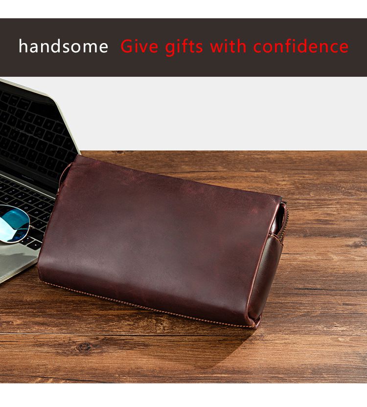 新款密碼鎖扣手拿包 真皮復古男款大容量手機皮夾包 頭層牛皮高端老闆包男士錢夾手包推薦 真皮包包