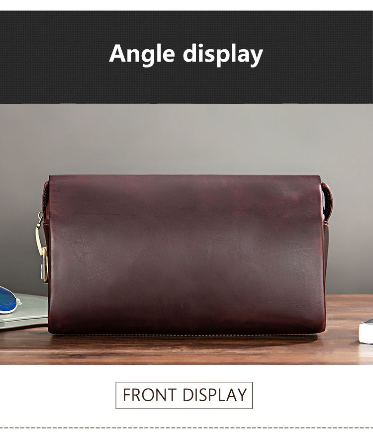 新款密碼鎖扣手拿包 真皮復古男款大容量手機皮夾包 頭層牛皮高端老闆包男士錢夾手包推薦 真皮包包