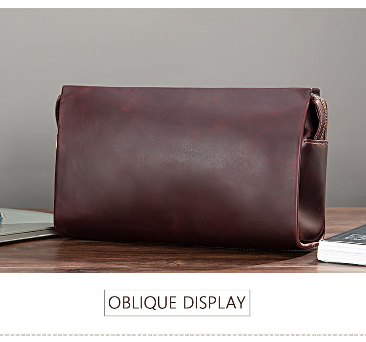 新款密碼鎖扣手拿包 真皮復古男款大容量手機皮夾包 頭層牛皮高端老闆包男士錢夾手包推薦 真皮包包