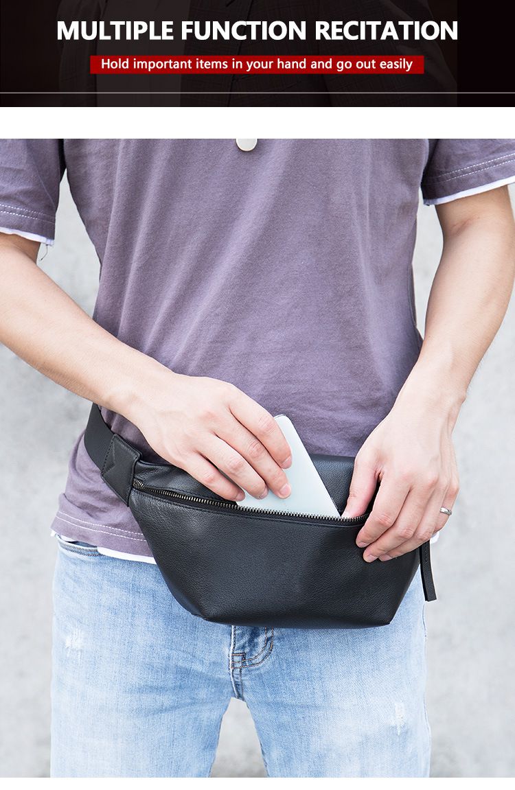 新款男士胸包腰包 真皮休閒頭層牛皮單肩背包斜挎包 男運動斜背包 胸前包男包推薦 真皮包包