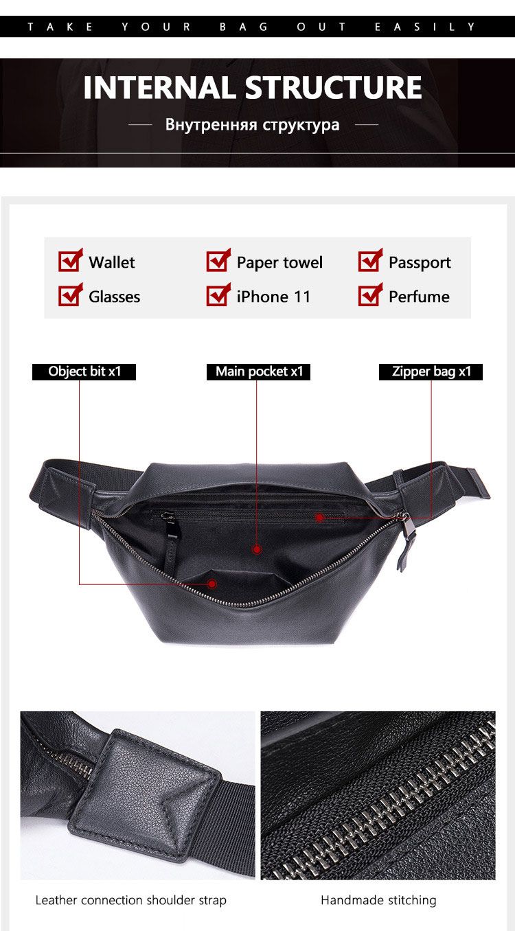 新款男士胸包腰包 真皮休閒頭層牛皮單肩背包斜挎包 男運動斜背包 胸前包男包推薦 真皮包包