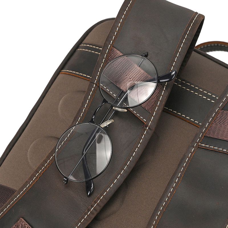 新款多功能18寸加大兩用瘋馬皮公文包 多功能旅行包手提包 男士真皮大容量雙肩包 頭層牛皮後背包推薦 真皮包包