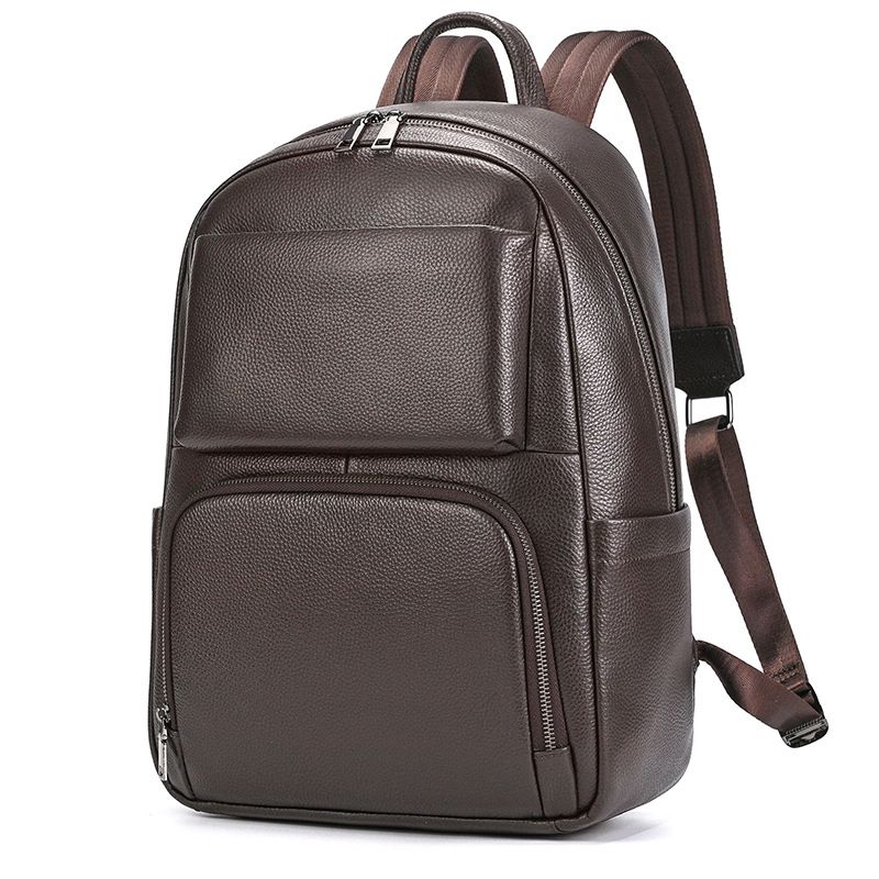 新品新款頭層牛皮後背雙肩包 真皮男包 大容量電腦背包學生書包 休閒時尚旅行包推薦 真皮包包
