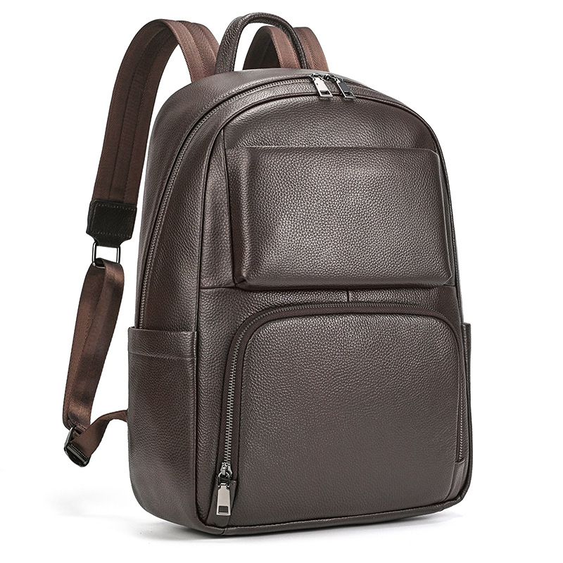 新品新款頭層牛皮後背雙肩包 真皮男包 大容量電腦背包學生書包 休閒時尚旅行包推薦 真皮包包