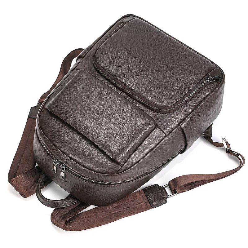 新品新款頭層牛皮後背雙肩包 真皮男包 大容量電腦背包學生書包 休閒時尚旅行包推薦 真皮包包