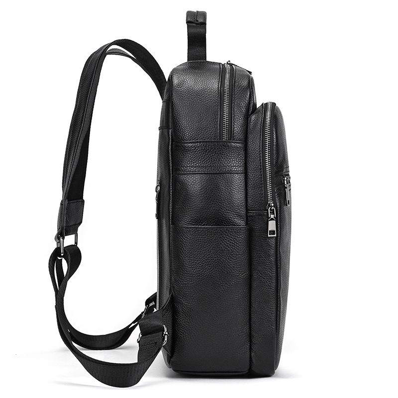 新品男士雙肩背包 真皮通勤電腦背包 大容量頭層牛皮戶外男後背包 潮流休閒包旅行包推薦 真皮包包