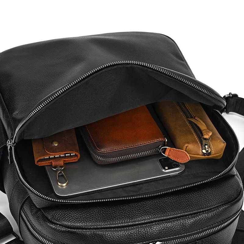 新品男士雙肩背包 真皮通勤電腦背包 大容量頭層牛皮戶外男後背包 潮流休閒包旅行包推薦 真皮包包