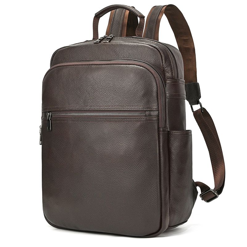 新品男士雙肩背包 真皮通勤電腦背包 大容量頭層牛皮戶外男後背包 潮流休閒包旅行包推薦 真皮包包