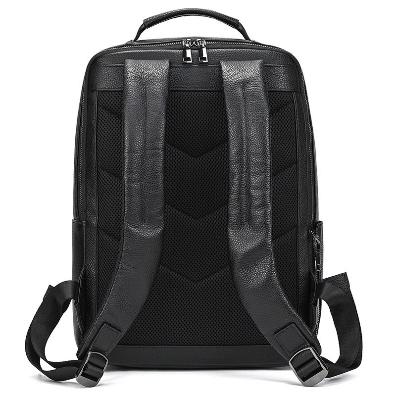 男士新款後背包 真皮雙肩背包 通勤電腦背包 大容量頭層牛皮戶外旅行包 學生書包推薦 真皮包包