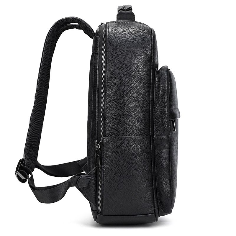 男士新款後背包 真皮雙肩背包 通勤電腦背包 大容量頭層牛皮戶外旅行包 學生書包推薦 真皮包包