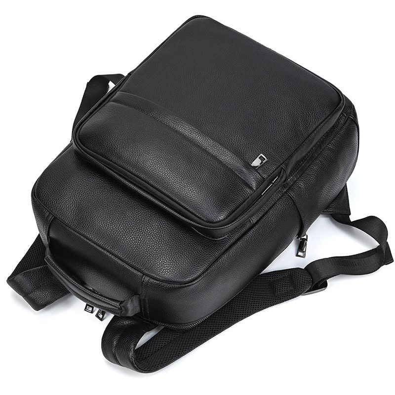 男士新款後背包 真皮雙肩背包 通勤電腦背包 大容量頭層牛皮戶外旅行包 學生書包推薦 真皮包包