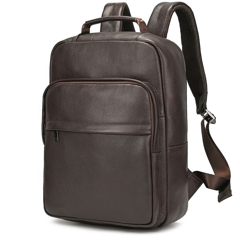 男士新款後背包 真皮雙肩背包 通勤電腦背包 大容量頭層牛皮戶外旅行包 學生書包推薦 真皮包包