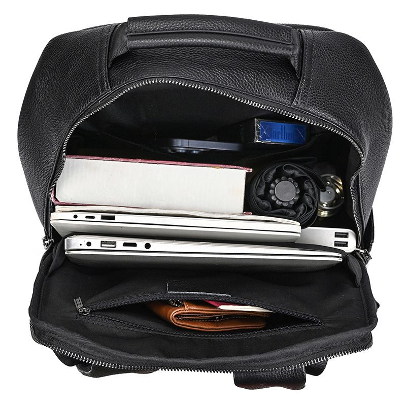 男士新款後背包 真皮雙肩背包 通勤電腦背包 大容量頭層牛皮戶外旅行包 學生書包推薦 真皮包包