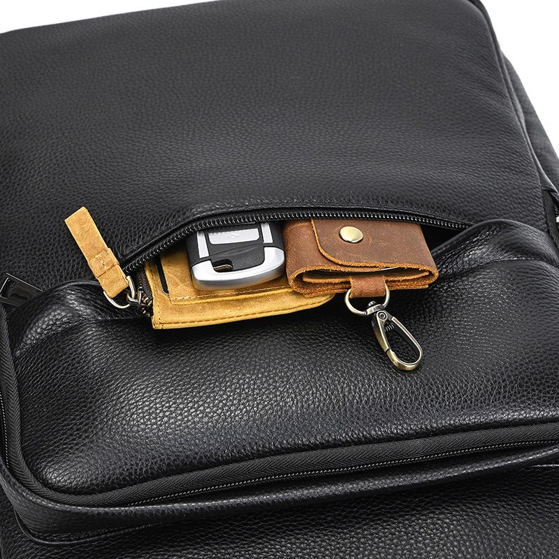 男士新款後背包 真皮雙肩背包 通勤電腦背包 大容量頭層牛皮戶外旅行包 學生書包推薦 真皮包包