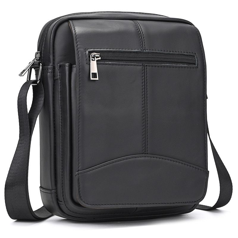 男男士真皮新款小單肩包 歐美復古戶外休閒斜挎包 翻蓋男包 時尚斜背包蓋頭包推薦 真皮包包