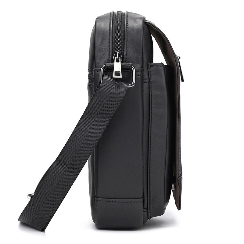 男男士真皮新款小單肩包 歐美復古戶外休閒斜挎包 翻蓋男包 時尚斜背包蓋頭包推薦 真皮包包