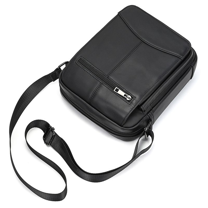 男男士真皮新款小單肩包 歐美復古戶外休閒斜挎包 翻蓋男包 時尚斜背包蓋頭包推薦 真皮包包