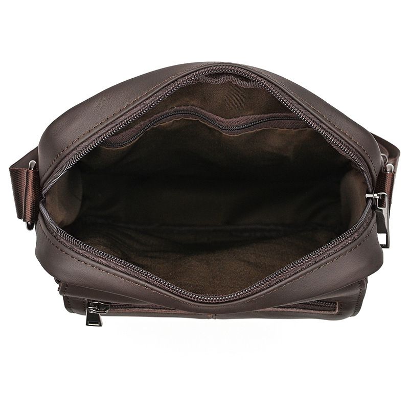 男男士真皮新款小單肩包 歐美復古戶外休閒斜挎包 翻蓋男包 時尚斜背包蓋頭包推薦 真皮包包