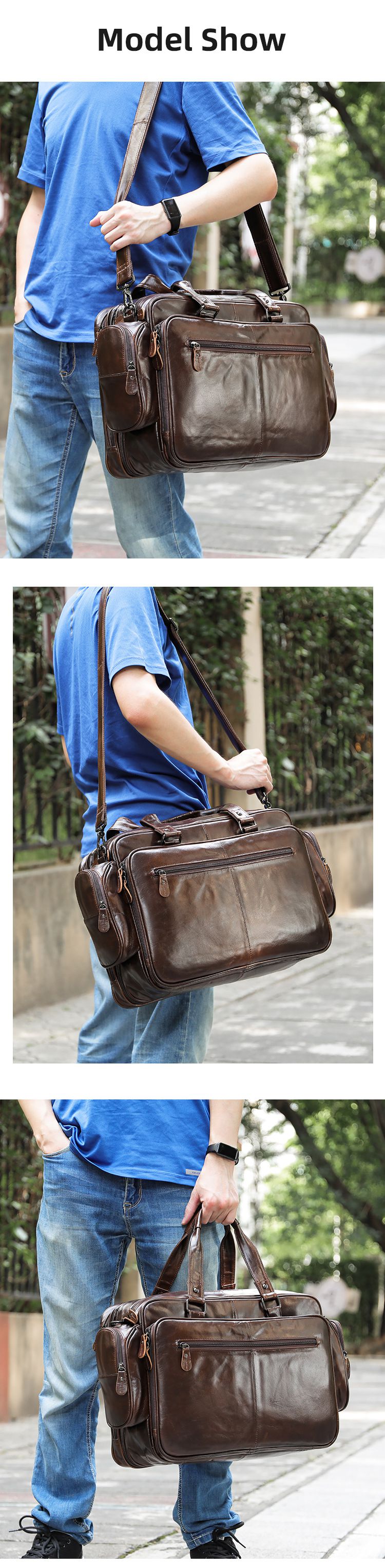 歐美大容量油皮電腦公事包 頭層牛皮手提包 休閒復古真皮男士公文包 商務單肩斜挎包推薦 真皮包包