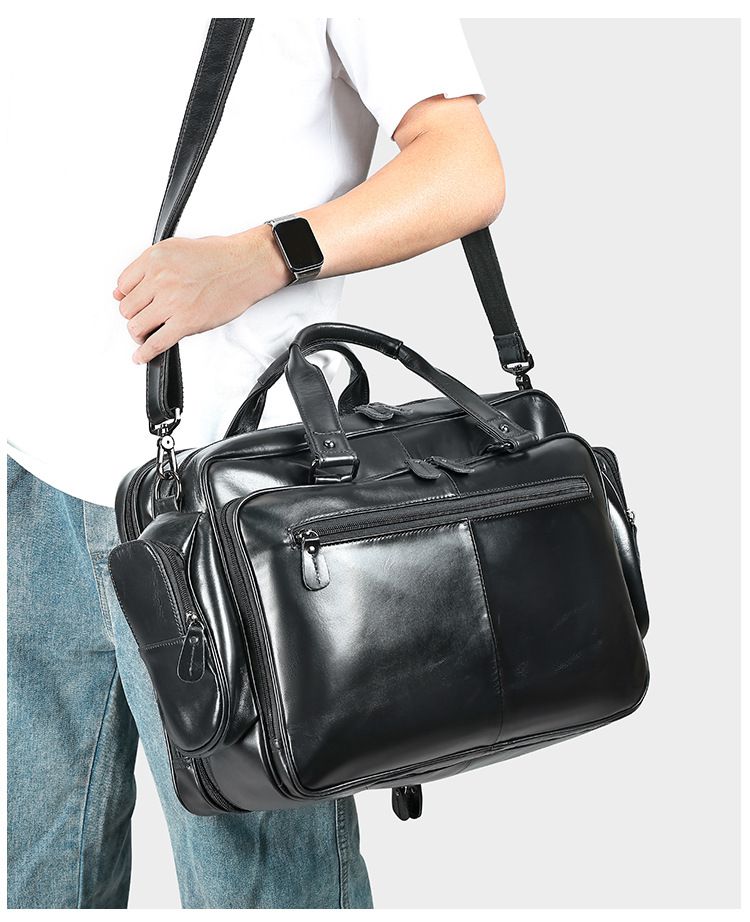 歐美大容量油皮電腦公事包 頭層牛皮手提包 休閒復古真皮男士公文包 商務單肩斜挎包推薦 真皮包包