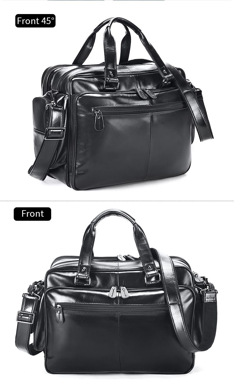 歐美大容量油皮電腦公事包 頭層牛皮手提包 休閒復古真皮男士公文包 商務單肩斜挎包推薦 真皮包包